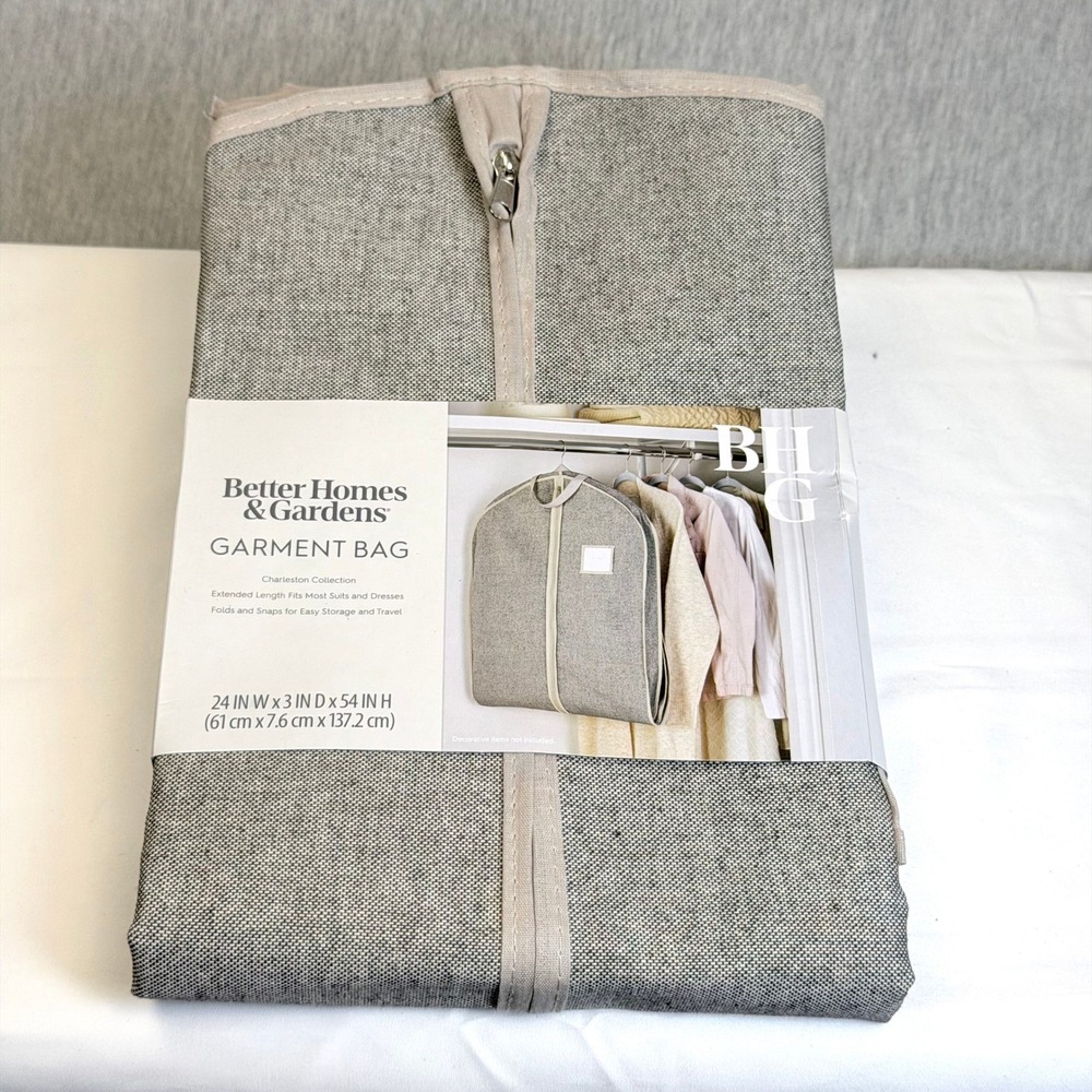 Better Homes & Gardens Garment Bag Charleston Collection Heathered Gray 54in H